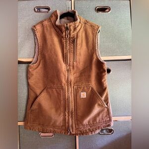 Carhartt Women’s Vintage Sherpa Lined Vest in Brown Size XS